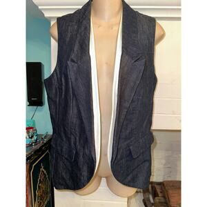 NWOT LAFAYETTE 148 COTTON DENIM TAILORED VEST 4